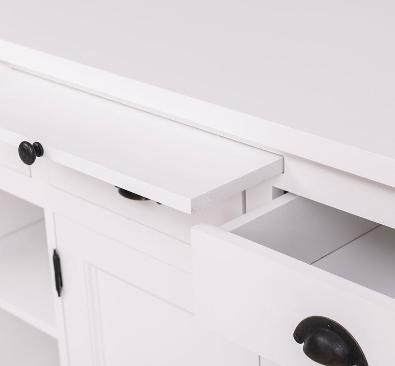 Sideboard Weiß Und Dunkelbraun Landhausmöbel Kiefernholz Massiv 134x90x50 cm