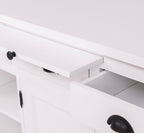 Sideboard Weiß Und Dunkelbraun Landhausmöbel Kiefernholz Massiv 134x90x50 cm