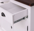 Sideboard Weiß Und Dunkelbraun Landhausmöbel Kiefernholz Massiv 134x90x50 cm