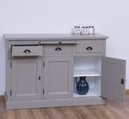 Sideboard Grau Landhausmöbel Kiefernholz Massiv 134x90x50 cm