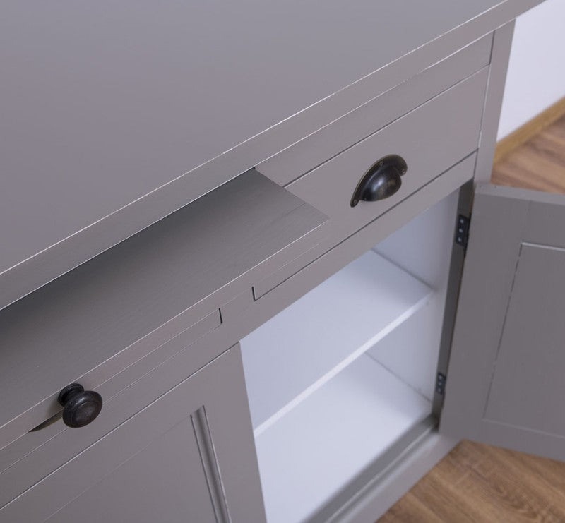 Sideboard Grau Landhausmöbel Kiefernholz Massiv 134x90x50 cm