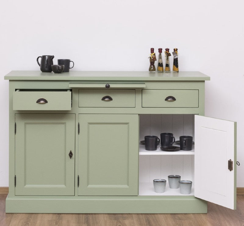 Sideboard Grün Landhausmöbel Kiefernholz Massiv 134x90x50 cm