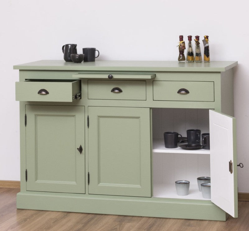 Sideboard Grün Landhausmöbel Kiefernholz Massiv 134x90x50 cm