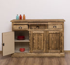 Sideboard Natur Landhausmöbel Kiefernholz Massiv 134x90x50 cm