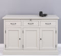 Sideboard Creme Landhausmöbel Kiefernholz Massiv 134x90x50 cm