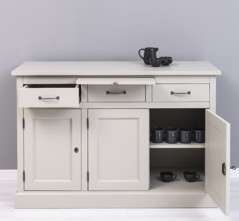 Sideboard Creme Landhausmöbel Kiefernholz Massiv 134x90x50 cm