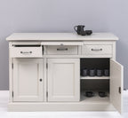 Sideboard Creme Landhausmöbel Kiefernholz Massiv 134x90x50 cm