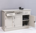 Sideboard Creme Landhausmöbel Kiefernholz Massiv 134x90x50 cm