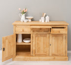 Sideboard Honigbraun Landhausmöbel Kiefernholz Massiv 134x90x50 cm