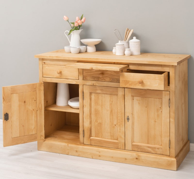 Sideboard Honigbraun Landhausmöbel Kiefernholz Massiv 134x90x50 cm