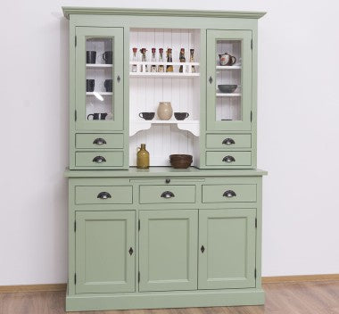Landhaus Büffet Salbei Grün 138x197x50 cm Kiefernholz massiv