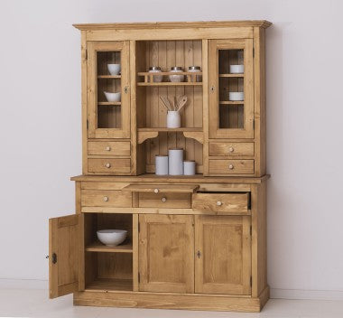 Landhausmöbel Büffet Schrank Natur 138x197x50 cm Kiefernholz massiv