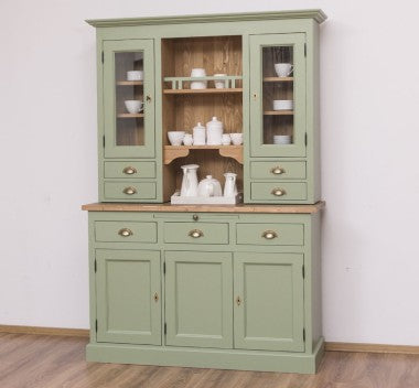 Landhausstil Büffet Salbei Grün 138x197x50 cm Kiefernholz massiv
