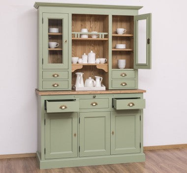 Landhausstil Büffet Salbei Grün 138x197x50 cm Kiefernholz massiv