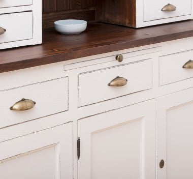 Landhausstil Büffet Weiß 138x197x50 cm Kiefernholz massiv