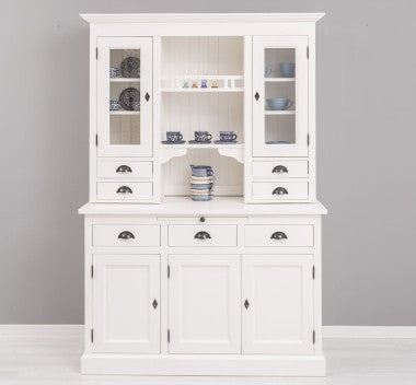 Landhaus Büffetschrank Weiß 138x197x50 cm Kiefernholz massiv