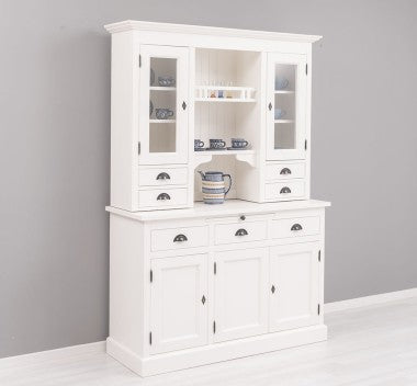 Landhaus Büffetschrank Weiß 138x197x50 cm Kiefernholz massiv