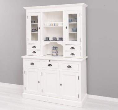 Landhaus Büffetschrank Weiß 138x197x50 cm Kiefernholz massiv