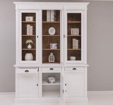 Landhaus Büffetschrank Weiß 183x240x51 cm Kiefernholz massiv