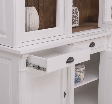 Landhaus Büffetschrank Weiß 183x240x51 cm Kiefernholz massiv