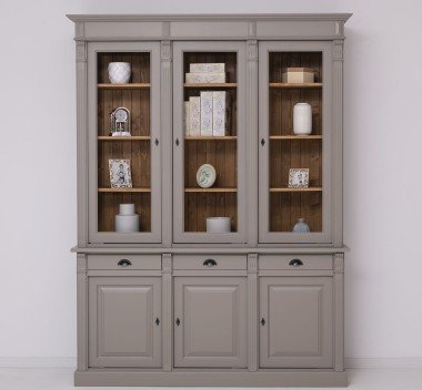 Landhaus Büffet Anthrazit Grau 183x240x51 cm Kiefernholz massiv