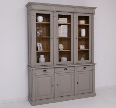 Landhaus Büffet Anthrazit Grau 183x240x51 cm Kiefernholz massiv