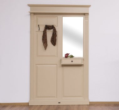 Garderobe mit Spiegel und einer Schublade 132x210x19 cm Kiefernholz massiv