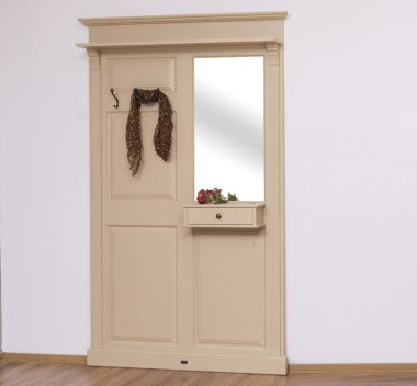 Garderobe mit Spiegel und einer Schublade 132x210x19 cm Kiefernholz massiv