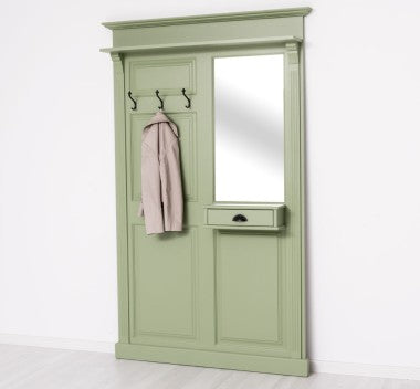 Landhaus Garderobe Salbei Grün 132x210x19 cm Kiefernholz massiv
