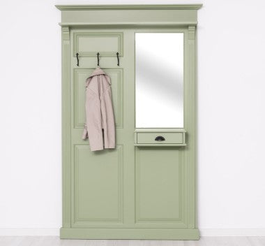 Landhaus Garderobe Salbei Grün 132x210x19 cm Kiefernholz massiv