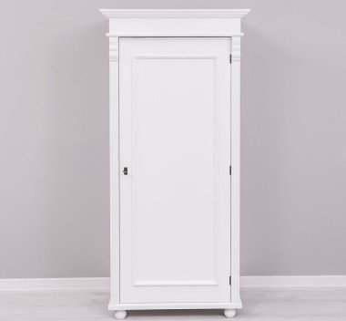 Landhausmöbel Schrank Kleiderschrank Weiß 85x180x58 cm Kiefernholz massiv