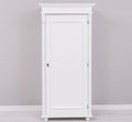 Landhausmöbel Schrank Kleiderschrank Weiß 85x180x58 cm Kiefernholz massiv