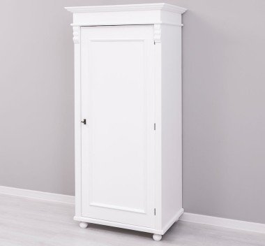 Landhausmöbel Schrank Kleiderschrank Weiß 85x180x58 cm Kiefernholz massiv