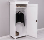 Landhausmöbel Schrank Kleiderschrank Weiß 85x180x58 cm Kiefernholz massiv