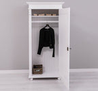 Landhausmöbel Schrank Kleiderschrank Weiß 85x180x58 cm Kiefernholz massiv