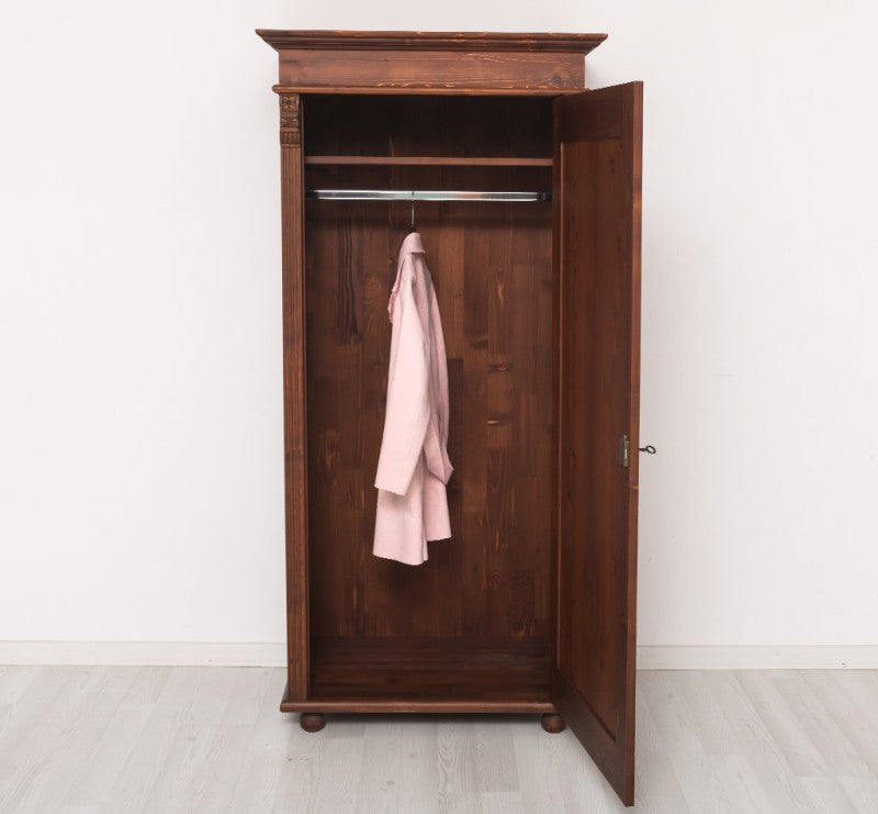Landhaus Schrank Kleiderschrank 85x180x58 cm Kiefernholz massiv