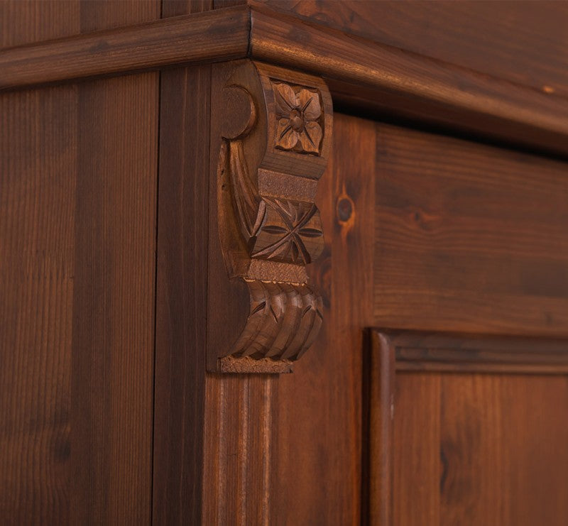 Landhaus Schrank Kleiderschrank 85x180x58 cm Kiefernholz massiv