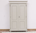 Landhausstil Kleiderschrank Hellgrau 110x180x58 cm Kiefernholz massiv