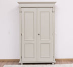 Landhausstil Kleiderschrank Hellgrau 110x180x58 cm Kiefernholz massiv