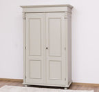 Landhausstil Kleiderschrank Hellgrau 110x180x58 cm Kiefernholz massiv