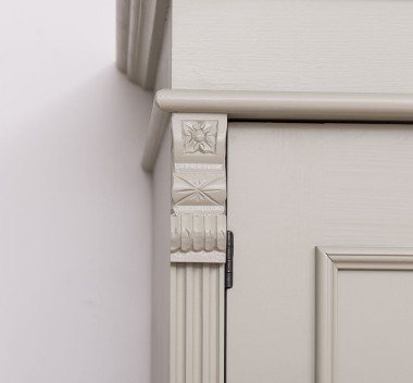 Landhausstil Kleiderschrank Hellgrau 110x180x58 cm Kiefernholz massiv