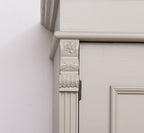 Landhausstil Kleiderschrank Hellgrau 110x180x58 cm Kiefernholz massiv