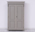 Landhaus Schrank Kleiderschrank Anthrazit Grau 110x180x58 cm Kiefernholz massiv