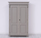 Landhaus Schrank Kleiderschrank Anthrazit Grau 110x180x58 cm Kiefernholz massiv