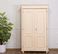 Landhaus Schrank Kleiderschrank Creme 110x180x58 cm Kiefernholz massiv