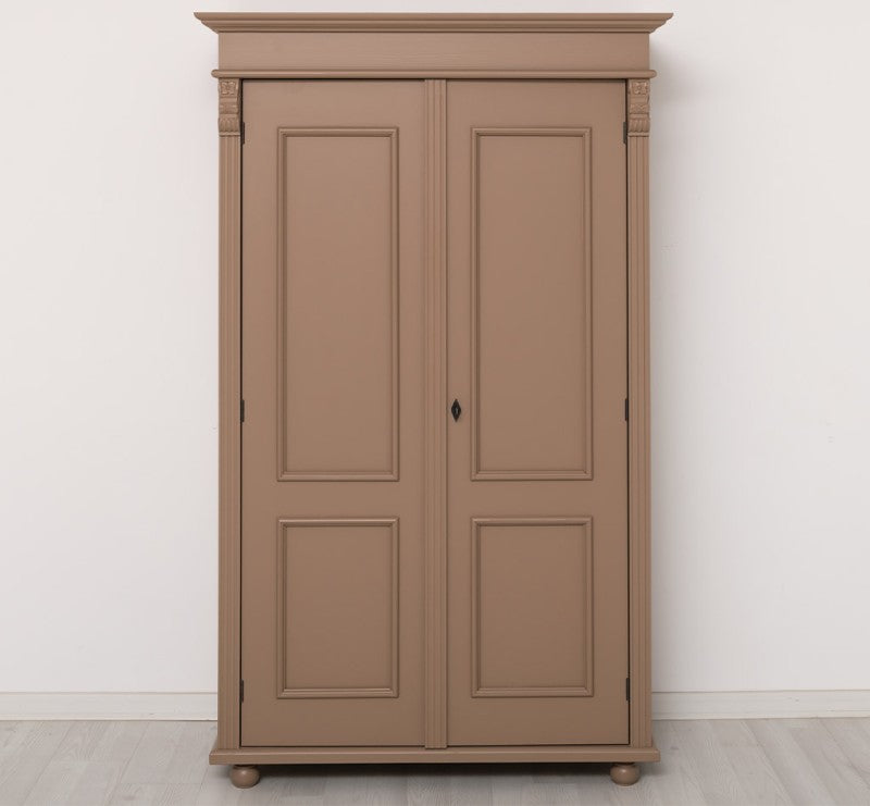 Landhaus Schrank Kleiderschrank Braun 110x180x58 cm Kiefernholz massiv