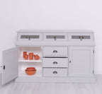 Sideboard Lichtgrau Landhausmöbel Kiefernholz Massiv 158x100x50 cm