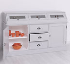 Sideboard Lichtgrau Landhausmöbel Kiefernholz Massiv 158x100x50 cm
