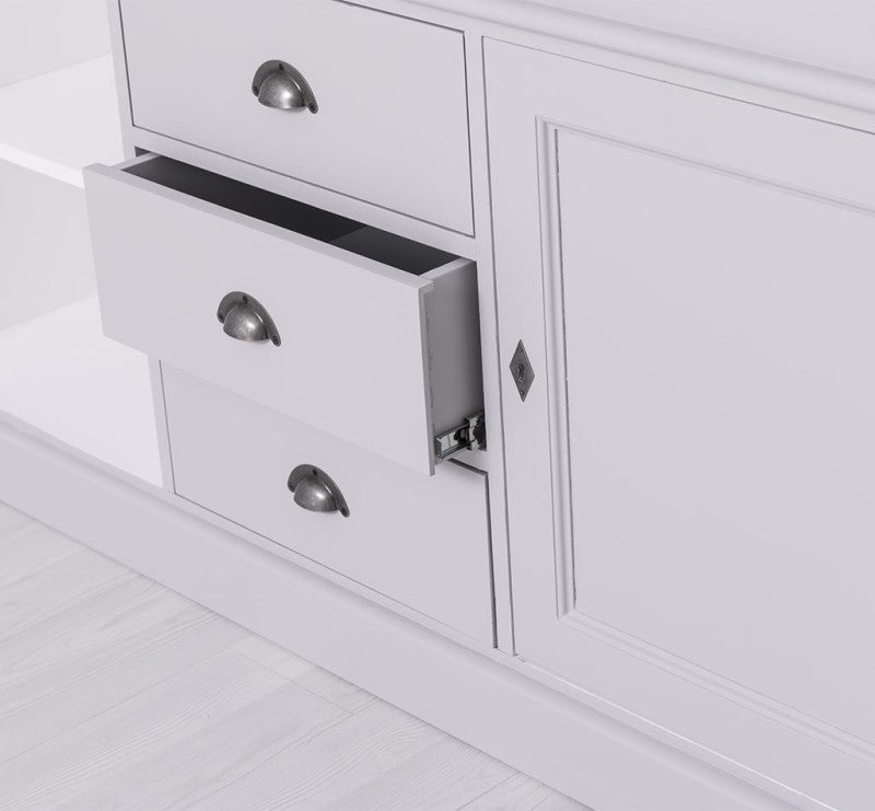 Sideboard Lichtgrau Landhausmöbel Kiefernholz Massiv 158x100x50 cm
