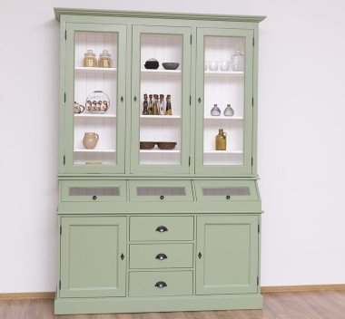 Landhaus Büffet Salbei Grün 164x226x50 cm  Kiefernholz massiv